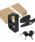 Shed Door Latch T Handle Lock Kit With Five Keys Set shown with 4½ in stem, black handle, and industrial-grade steel construction.