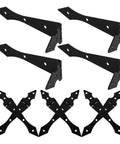 Beefy Heavy Duty Iron Gate Hinges Set For Outdoor Fences And Yard Gates, 10 Piece Replacement Hinge Kit displayed on white background