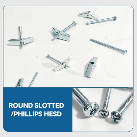One Eighth Inch By Two Inch Toggle Bolts And Wing Nuts For Drywall Hanging Heavy Items Zinc Plated Carbon Steel Rust Resistant