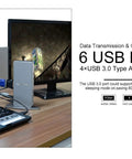 Universal Usb 3.0 Laptop Docking Station Dual Monitor Hdmi Vga Gigabit Ethernet Six Usb Ports Aluminum Build on a desk with two monitors.