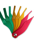 Smooth Operator 8 Piece Brake Pad Thickness Gauge Set With Color Coded Sae And Metric Blades arranged in a fan shape.