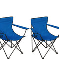 Foldable Camping Chair With Cup Holder, 225 Lb Capacity, Ultra Stable Portable Seat With Big Anti Sink Feet, PE Coated Fabric, Blue 2 Pack