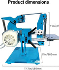 Product dimensions of Absolute Pro Level Belt Sander And Buffer Motor With Brushless Technology for quick knife sharpening.