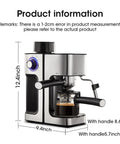 Side view of Fast Heating Automatic Espresso Machine With Milk Frother Wand For Cappuccino Latte Macchiato And More