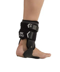 Bionic Stirrup Ankle Brace for Left Foot Large Size with Rigid Uprights and Low Profile Footplate on bare foot