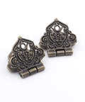 Old School Alloy Hollow Flower Hinges For Cabinets And Boxes, durable metal butt cabinet door hardware, classic Chinese furniture style