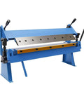 24 Inch Pan And Box Brake Sheet Metal Bender With 0 To 135 Degree Range, shown with adjustable 2, 3, and 4 inch removable fingers