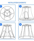 Installation schematic for Double White Lamp Shade Set Of 2 Large Barrel Lampshades For Floor And Table Lamps 6x12x8.5 Inch