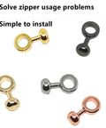 Two Piece Copper Zipper Insert Buckle Kit For Purses And Pouches Handbag Repair DIY Clip For Pochette Small Bag Chain Strap Metal Buckles Replacement Easy Install Zipper Handle Repair, showing various metal colors