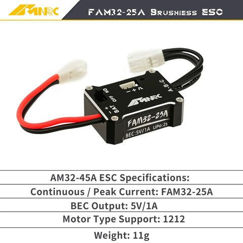 FAM32-25A brushless ESC for 1212 3500Kv Brushless Motor With 25A ESC Transmission Case Kit For FMS FCX24 Power Wagon Smasher 1/24 Upgrade