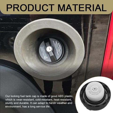 Locking Gas Cap With Key For Toyota 4Runner And Chevrolet Silverado, Secure Fuel Tank Cap Compatible With Nissan GMC Subaru Buick And More, OEM 10504 31780 7730047020, Prevents Theft And Gas Spillage shown installed on vehicle.