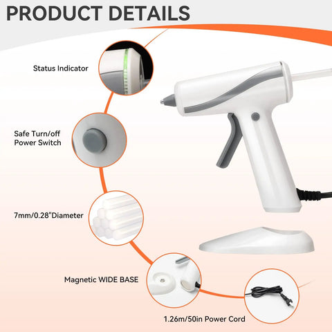 Mini Hot Glue Gun Kit With 30 Glue Sticks High Temp For School Crafts DIY Projects with ergonomic design and accessories visible