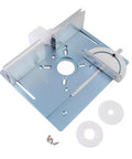 Aluminum Router Insert Plate With Pre-Drilled Holes For Trimming Machines, Router Base Plate For Woodworking, Durable Anodized Alloy shown with accessories