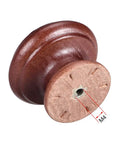 Premium Solid Wood Round Cabinet Knobs 12 Pack 37mm Drawer Pull Handles For Dresser Kitchen Wardrobe Game Changer Upgrade Chunky Furniture Hardware With Screws Dark Red Rustic Style showing M4 thread and detailed view.