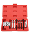 9 Pcs Bearing Puller Set For Garage Heroes Requiring Massive Torque To Yank Stuck Internal Bearings From Cars In A Flash Includes Box For Wheel Hub DIY Fixes And Keeping The Paper By Fixing It Yourself Down In The Garage. red case with 9-piece steel bearing puller kit