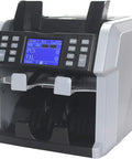 Touch Screen Money Counter Machine With Built In Printer For Multi Currency Banknote Sorting And Fast Value Counting front view with display and slots.