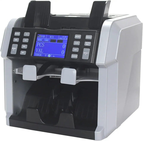 Slick Touchscreen Money Counter Machine For Fast Multi Currency Banknote Sorting And Bill Counting With Built In Printer No Fuss heavy duty design with touchscreen display.
