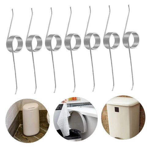 Heavy Duty Torsion Spring Replacement Kit For Trash Can Lids 10 Piece Set Metal Repair Hardware, silver springs for bin lids