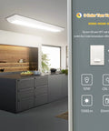 Kitchen with 2ft Dimmable LED Wraparound Light With 3 Color Temperature 3000K 4000K 5000K 50W 5500LM Kitchen Flush Mount Linear Ceiling Fixture