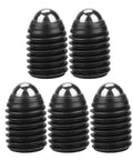 Rock Solid Heavy Duty Ball Plunger Screw Set M12x16 comprised of five carbon steel threaded positioning fasteners.