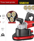 Pro Grade Concrete Floor Polisher Belt Sander Ground Grinder 5580W Motor with three diamond plates and vacuum design.