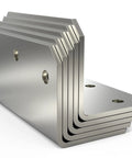 Stack of 4 Inch L Brackets Corner Braces For Wood L Right Angle Bracket 4 Inch By 2 Inch By 2 Inch Galvanized Metal Joint Bracket
