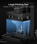 Mars 5 Ultra Resin 3D Printer With 7 Inch 9K Mono LCD And 18 Micron XY showing large 3D printing size capability