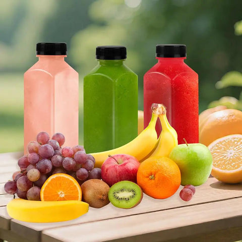 10 Pack 12 Oz Clear Plastic Juice Bottles With Screw Caps Reusable Food Grade Pet Beverage Jars Straight Up Great Vibes Includes Black Lids Custom Labels And Compact Cleaning Brush Legit Summer Essentials