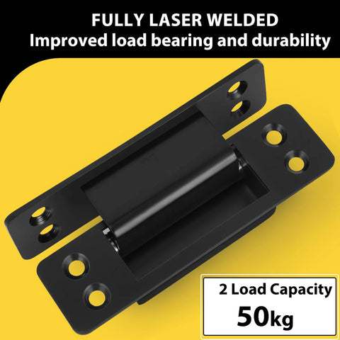 Hidden Door Hinge Set 5 Inch Pack of 2 in 304 Stainless Steel Invisible Concealed Hinge Heavy Duty Silent Smooth