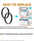 Flat Pump Belts For Bissell PowerForce And TurboClean Pet Carpet Cleaners Replacement Belts 1606428 Pack Of 2 installation guide
