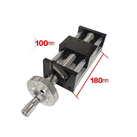 Pro Grade Ball Screw Linear Guide Module With Handwheel Ultra Smooth Motion 100mm Stroke Precision Scale Heavy Duty Linear Guideway For Industrial Machining And Production, 180mm body
