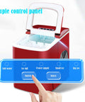 Top Rated Portable Ice Maker For Countertop Rapid Freeze Ice Cube Machine showing simple control panel with buttons and ice compartment.