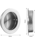 Recessed Pocket Door Pull Handles 2 3 4 Inch Round Finger Flush Pulls Brushed 304 Stainless Steel dimensions 70mm x 15mm
