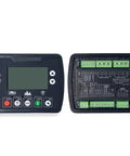 Auto Start Stop Generator Controller Module With Phase Angle Controller For Quick Power On Off Durable Control Board Panel Accessory Compatible With LXC3120 Ideal For DIY Gen Set Projects black front and rear views