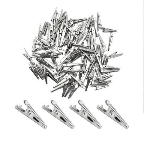 28mm Mini Metal Alligator Clips Pack Of 100 For DIY Projects Home And Automotive Use Durable Metal Gripping Clips Ideal For Crafting Electrical Work And Quick Fixes For Hobbyists And Pros