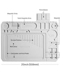 Pro Grade Silicone Soldering Mat With Heat Resistance Up To 932 Fahrenheit Large 20 By 14 Inch Magnetic Anti Static Work Mat layout