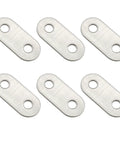 No Fuss Heavy Duty Straight Flat Corner Braces 50 Piece Metal Joining Plates With Mounting Screws Easy Install Shelf And Desk Repair Brackets in a close-up view.