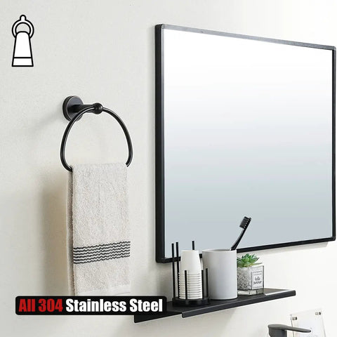 Oil Rubbed Bronze Bathroom Hardware Set Five Piece Bath Accessories With Wall Mount Includes 24 Inch Towel Bar 7 Inch Towel Ring