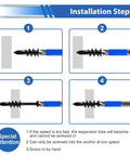 Installation steps for Built Tough Self Drilling Drywall Anchors With Screws Kit showing a black wall plug inserting process.