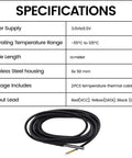 Specifications of Two Pack 10M DS18B20 Temperature Sensors With Stainless Steel Probes Waterproof Cable For DIYers And Home Automation Fans Compatible With Arduino Raspberry Pi Shelly