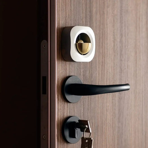 Magnetic Doorbell Chime For Doors And Fridges Welcoming Sound, Metal Bell Decor For Front Entrance Or Refrigerator, Ideal Housewarming Gift And Birthday Surprise, Easy Install, Modern Silver Finish