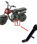 Black Spring Loaded Mini Bike Kickstand For Monster Mega Moto MMB80 MMB105 Coleman RB100 105cc Motovox MBX10 Side View