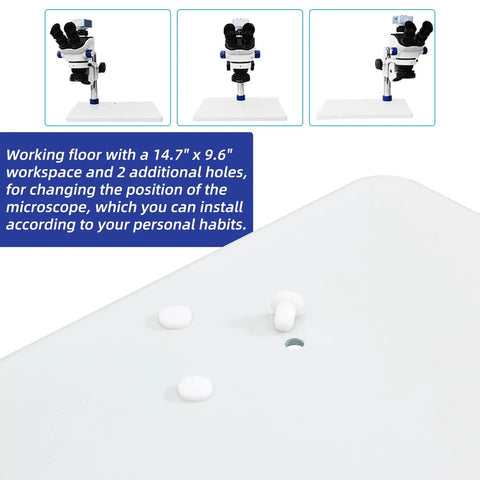 Pro Grade Trinocular Stereo Zoom Microscope With 4K Camera For Electronics Repair And Watchmaking, 7X To 50X Magnification, WF10x Eyepieces, HDMI Ready, High Clarity Imaging For Soldering And Inspection on 14.7 x 9.6 inch work floor