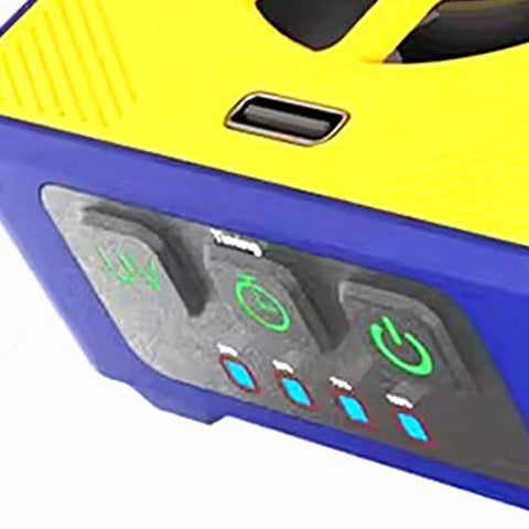 Close-up of Compact High Efficiency Light Curing And Cooling Fan for Quick Adhesive Drying In Phone Screen Replacement with control panel.