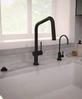 hansgrohe Talis N Pull Down Kitchen Faucet, Modern, Magnetic Hand Sprayer, 1-Handle, 1.75 GPM, Matte Black, 72864671 in kitchen setting
