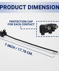 2 Prong Pigtail Wire Plug Pack For Truck Trailer RV Lighting Fits 2 Inch And 2.5 Inch Side Marker And Clearance Lights Sealed Wiring Connectors 10 Pcs, showing 7-inch connectors with protection caps