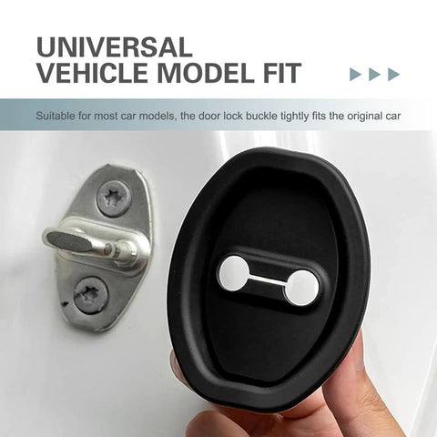 Hella Durable Silicone Door Lock Dampers For Toyota Rav4 2019 To 2024 showing a black latch guard fitting over a door lock.