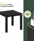 Classic Homey Square Parsons Side End Table In Black 1 Pack Minimalist Square End Table With 1.8 Inch Thick Top for durability