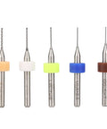 Carbide Micro Drill Bits Kit for PCB Drilling 0.5mm to 0.9mm Spiral Flute Engraving Tools 50 Pieces, assorted colorful handles