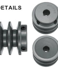 Beefy V Belt Sheave 5 Eighths Bore 2.65 Inch Outer Diameter Double Groove Web Pulley Cast Iron for 3L or B Belts Bored to Size with Standard Keyways and Hollow Head Set Screws Durable Wear Resistant Gear Accessory., cast iron double groove pulley with keyway and set screws